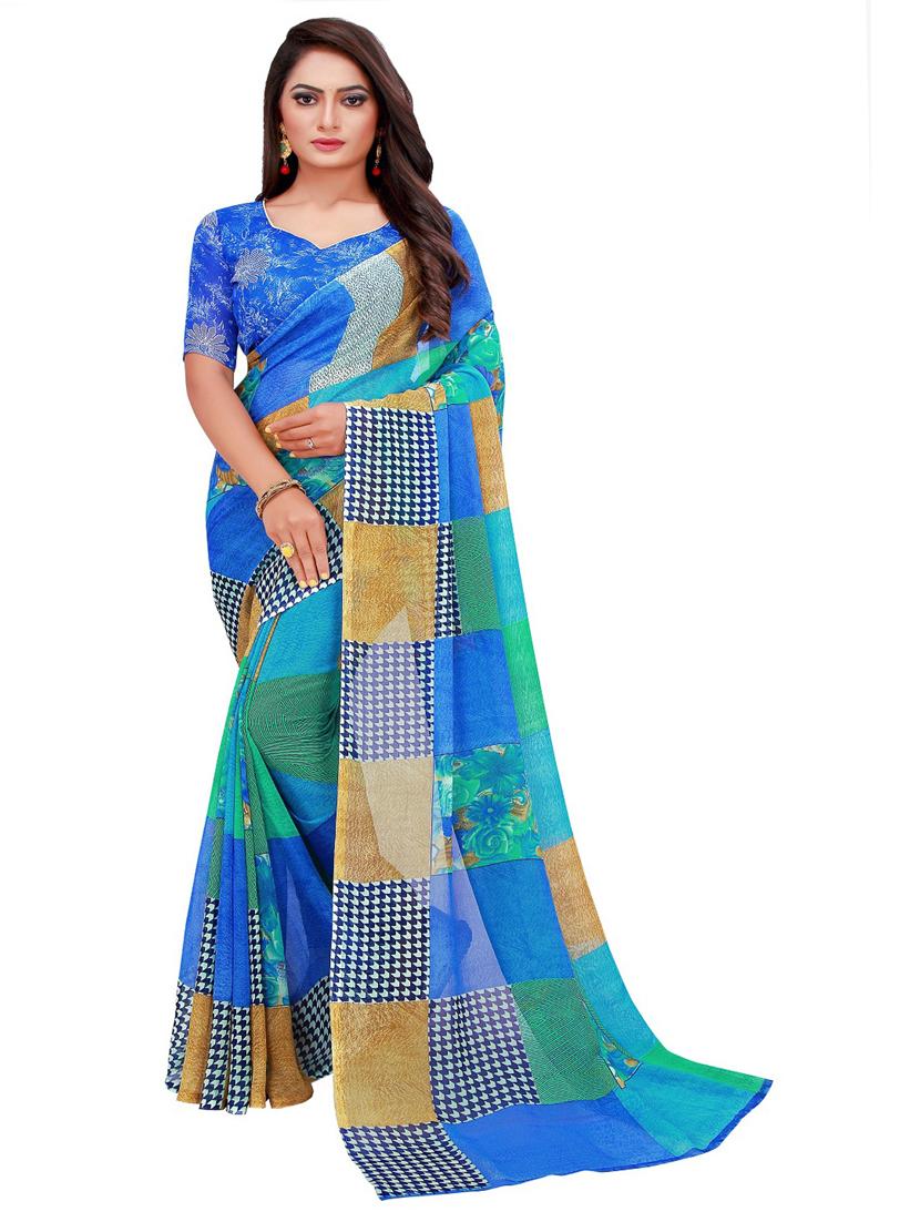 women pack of 2 casual wear combo sarees with blouse - 21455857 - Standard Image - 1
