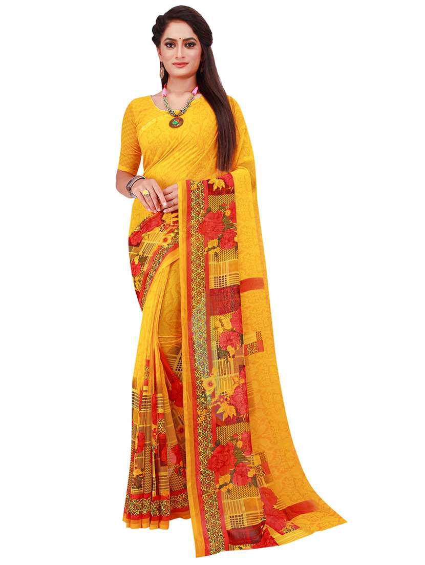 women pack of 2 casual wear combo sarees with blouse - 21455948 -  Standard Image - 1