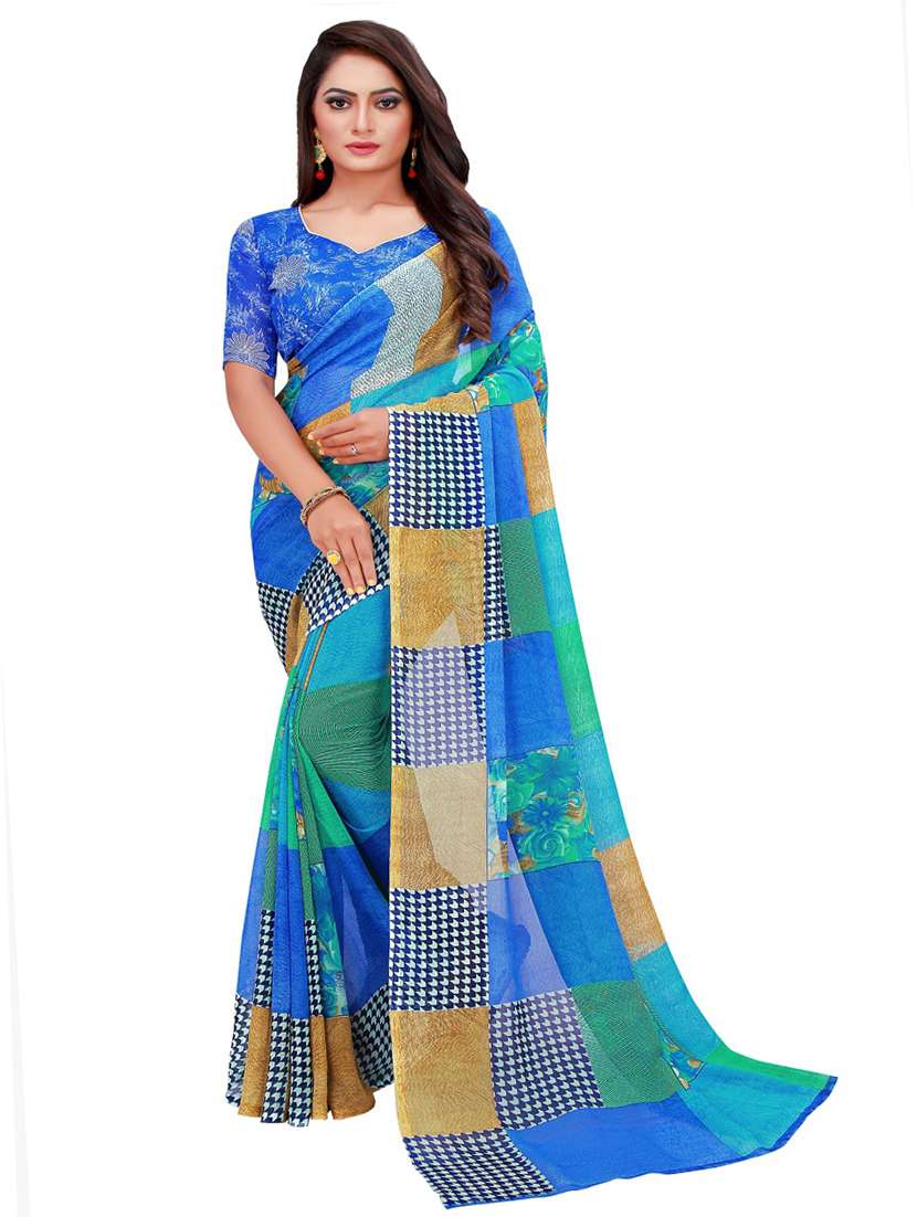 women pack of 2 casual wear sarees with blouse - 21456047 -  Standard Image - 1