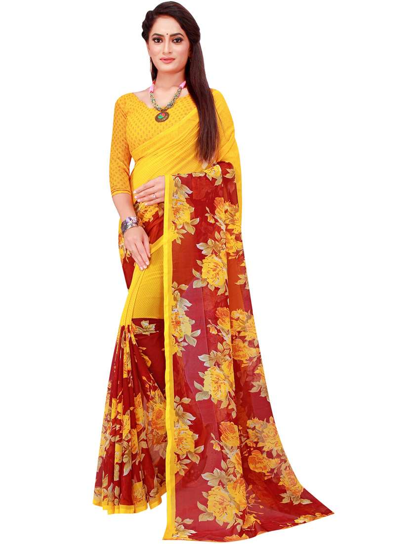 women pack of 2 casual wear combo sarees with blouse - 21456147 -  Standard Image - 1