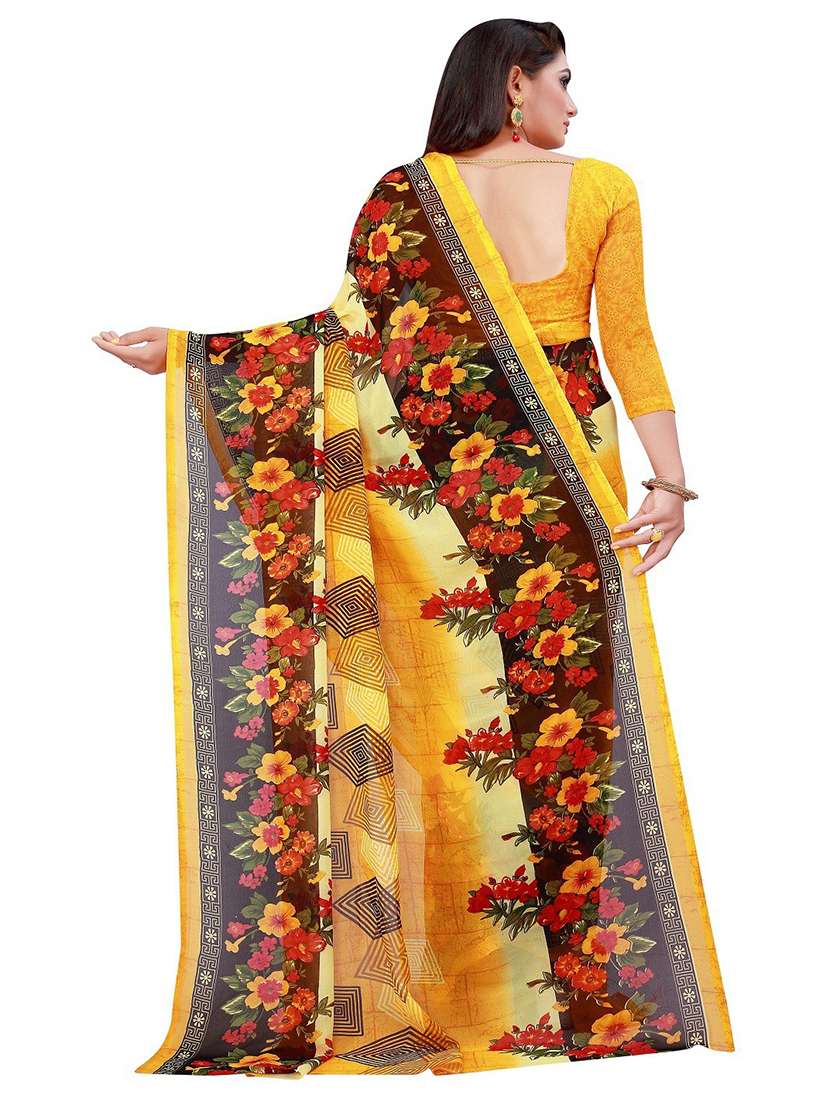 women printed casual wear saree with blouse - 21456324 -  Standard Image - 1