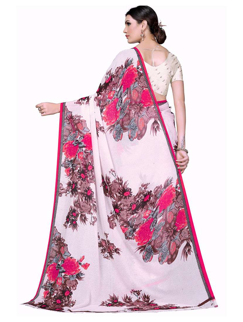 women printed casual wear saree with blouse - 21456385 -  Standard Image - 1