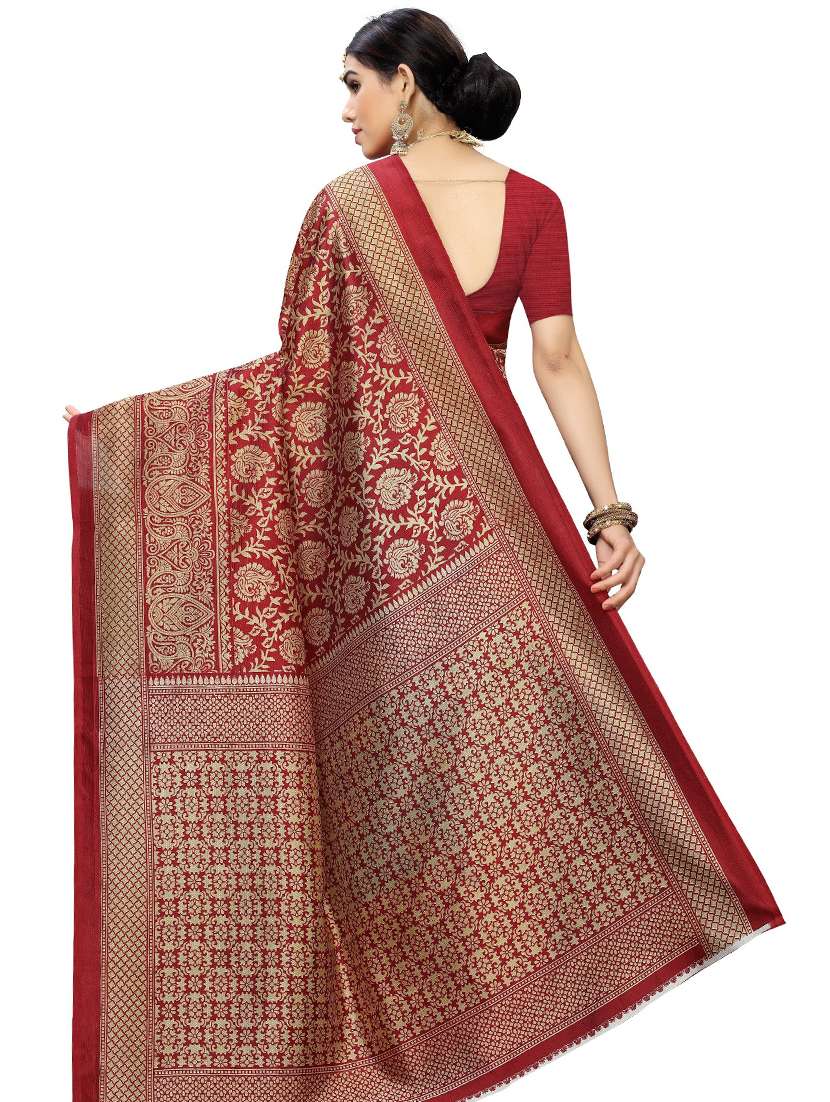 women self design half & half saree with blouse - 21456473 -  Standard Image - 1
