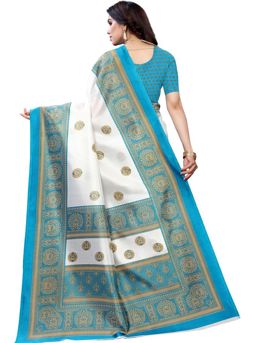 women printed bordered saree with blouse - 21456487 -  Standard Image - 1