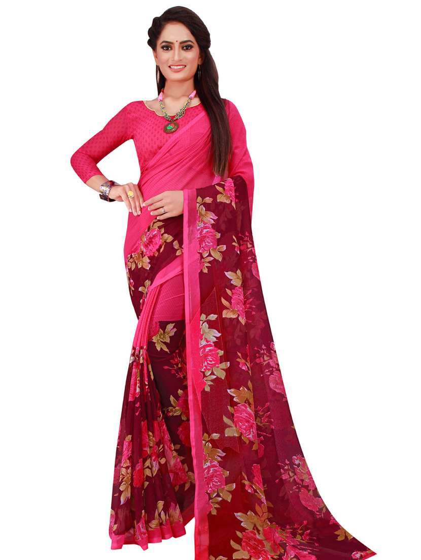 women pack of 2 casual wear combo sarees with blouse - 21456550 -  Standard Image - 1