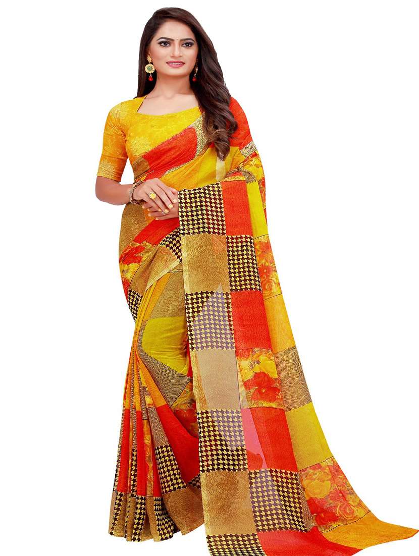 women pack of 2 casual wear combo sarees with blouse - 21456553 -  Standard Image - 1