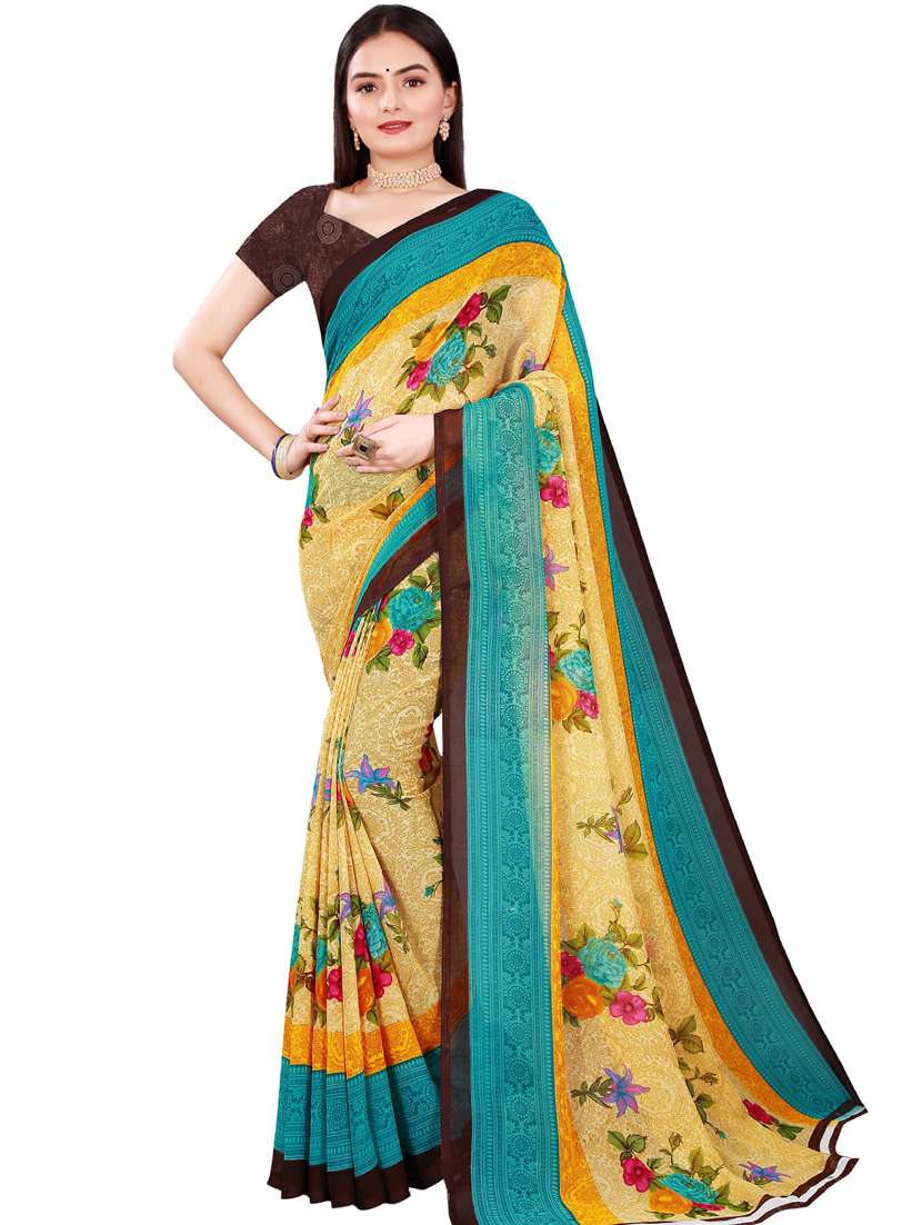 women pack of 2 casual wear combo sarees with blouse - 21456605 -  Standard Image - 1