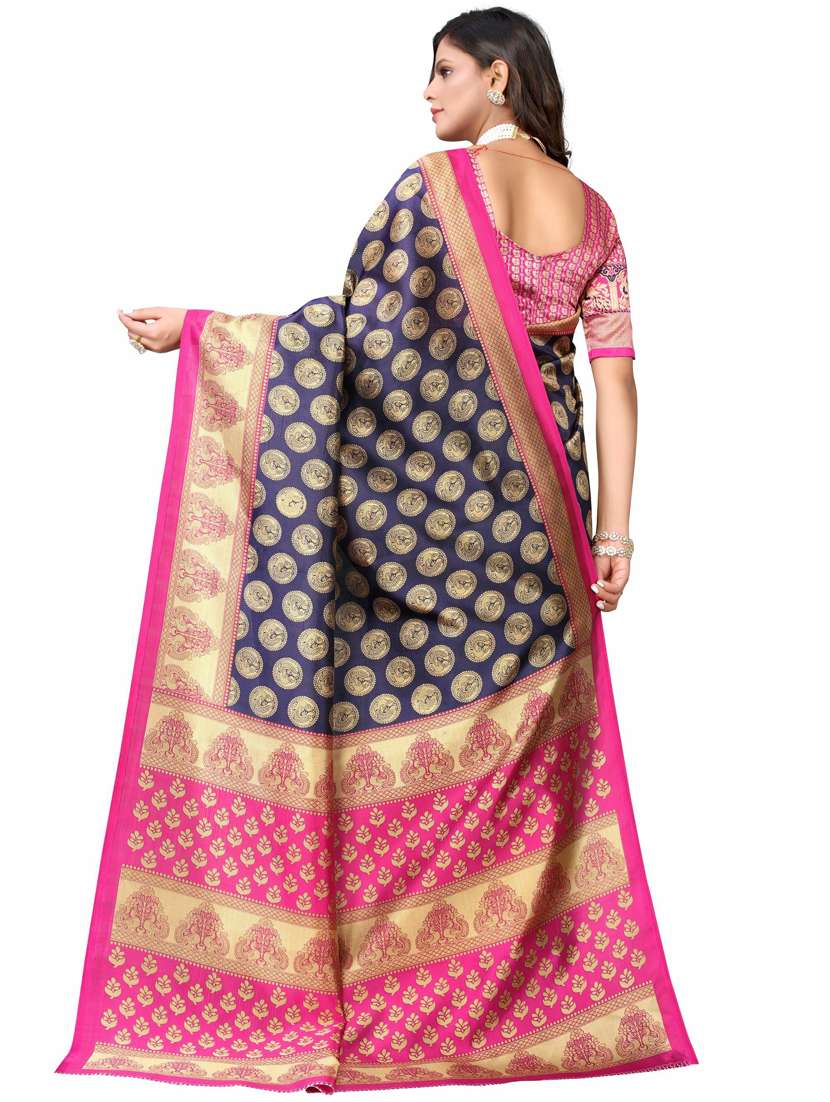 women printed bordered saree with blouse - 21456668 -  Standard Image - 1