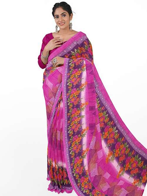 women printed casual wear saree with blouse - 21456686 - Standard Image - 0