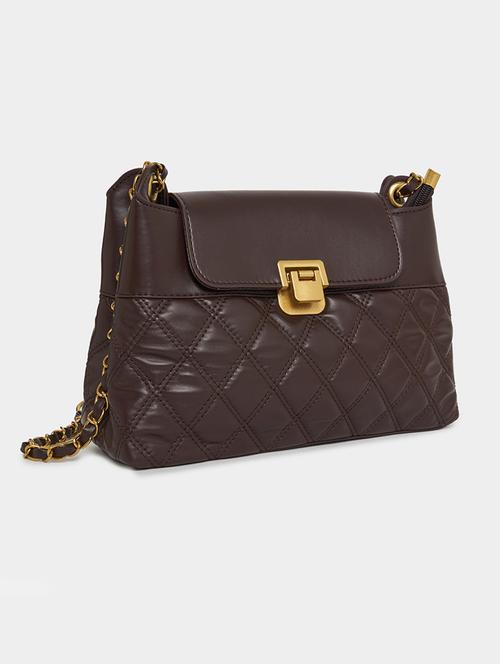 women brown pu handbag - 21457030 - Standard Image - 0