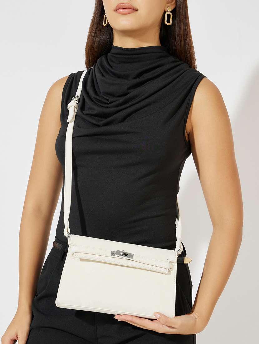 women cream pu handbag - 21457032 -  Standard Image - 4