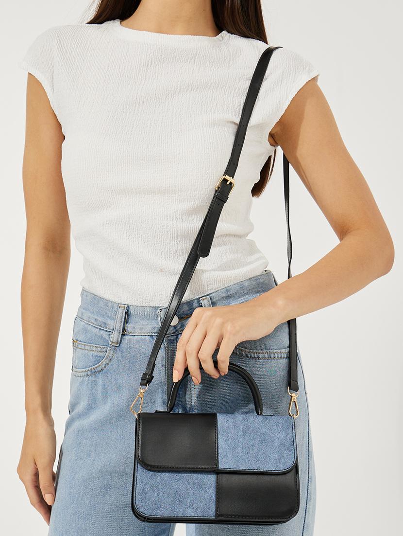 women blue pu handbag - 21457048 - Standard Image - 4