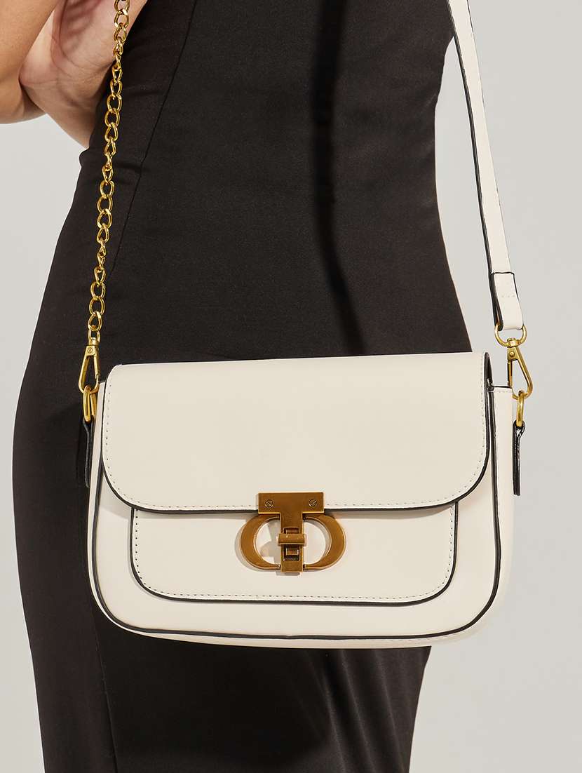 women off white pu handbag - 21457075 - Standard Image - 4