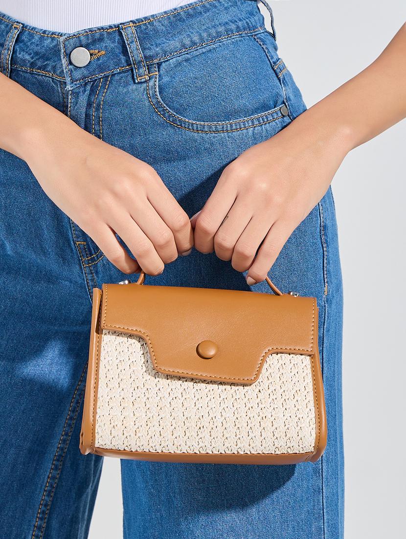 women brown pu handbag - 21457082 - Standard Image - 4