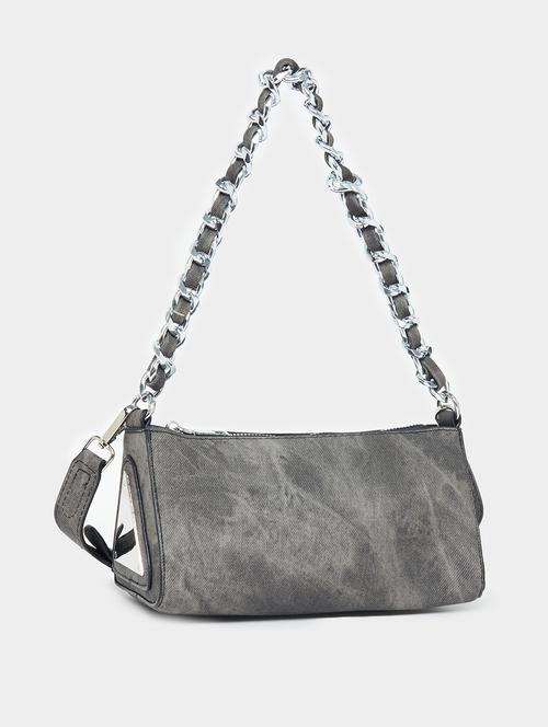 women grey pu handbag - 21457089 -  Standard Image - 0