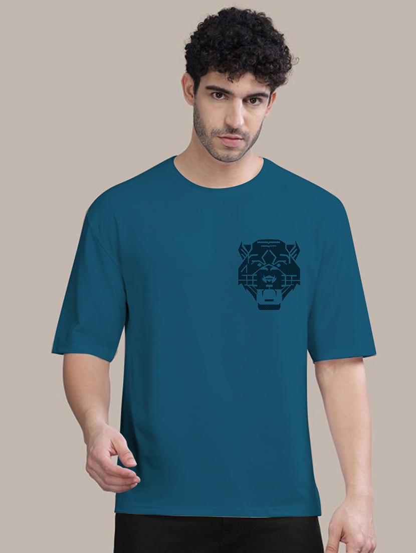 men oversized front & back print t-shirt - 21457150 - Standard Image - 1