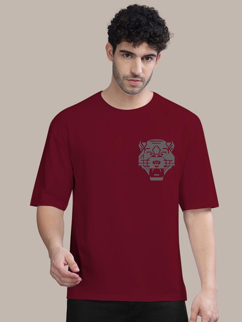 men oversized front & back print t-shirt - 21457155 - Standard Image - 1