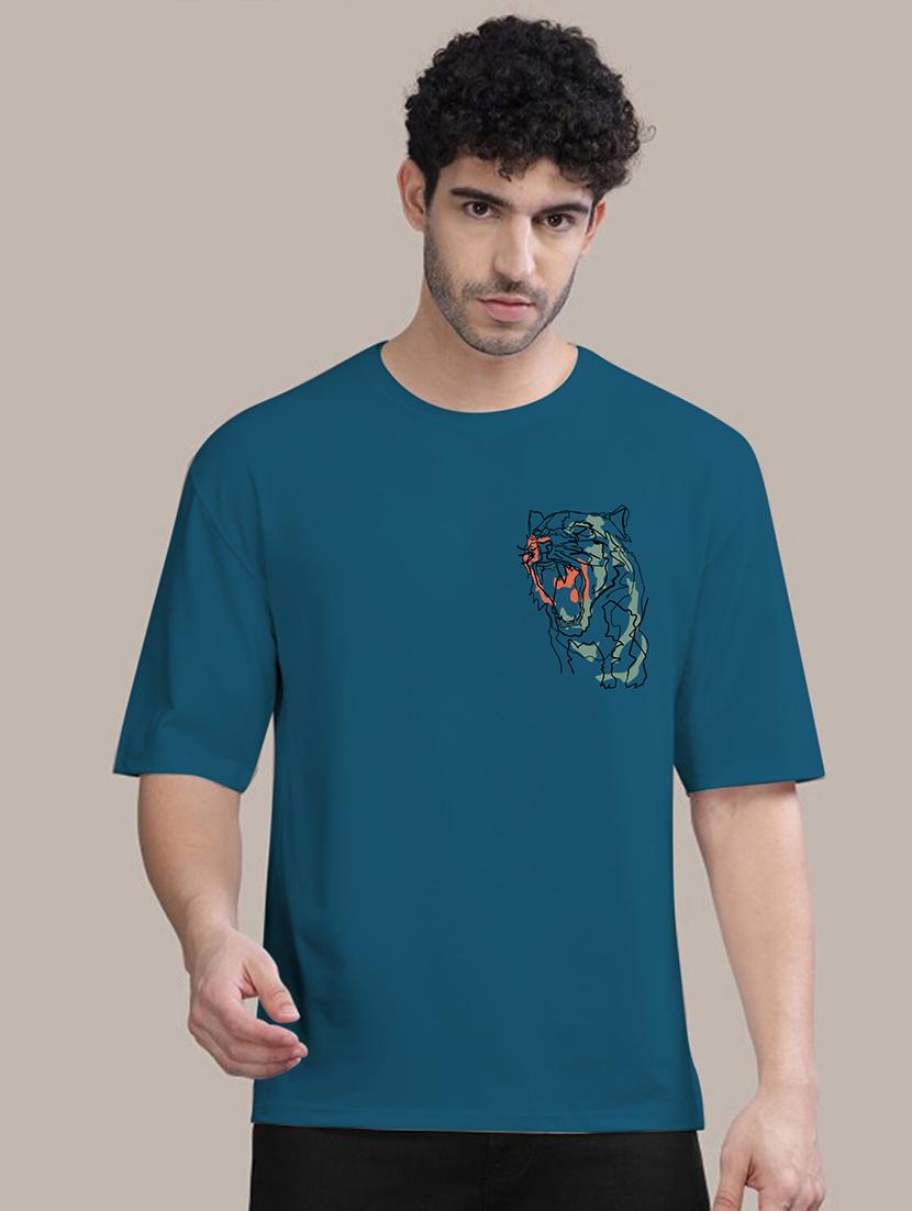 men round neck front & back print t-shirt - 21457164 - Standard Image - 1