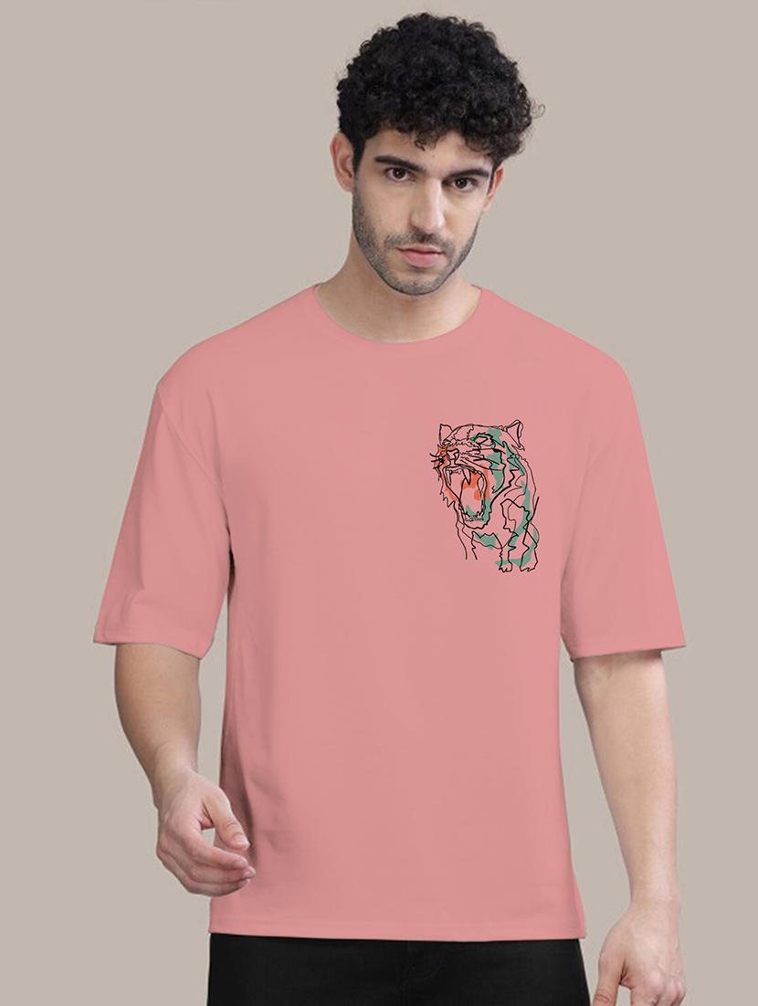men peach graphic front & back print t-shirt - 21457167 - Standard Image - 1