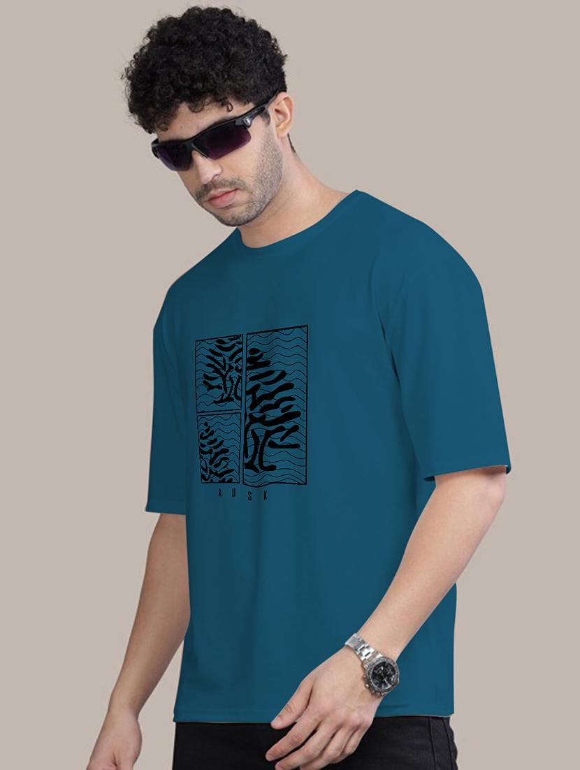 men oversized front & back print t-shirt - 21457171 - Standard Image - 1