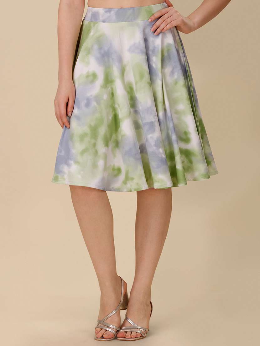 women mid rise printed flared skirt - 21457316 - Standard Image - 1