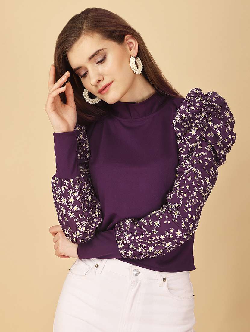 women printed puff sleeves top - 21457378 -  Standard Image - 1