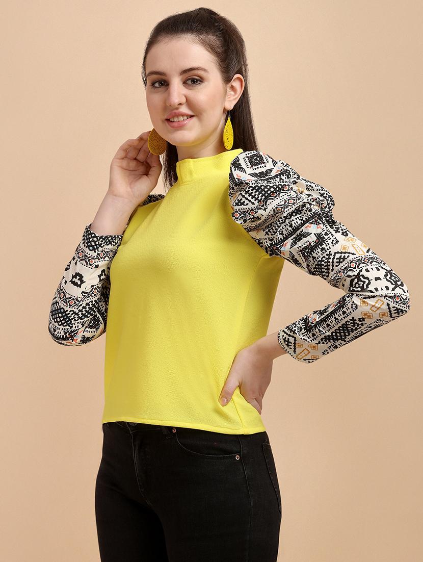women printed puff sleeves top - 21457432 - Standard Image - 1