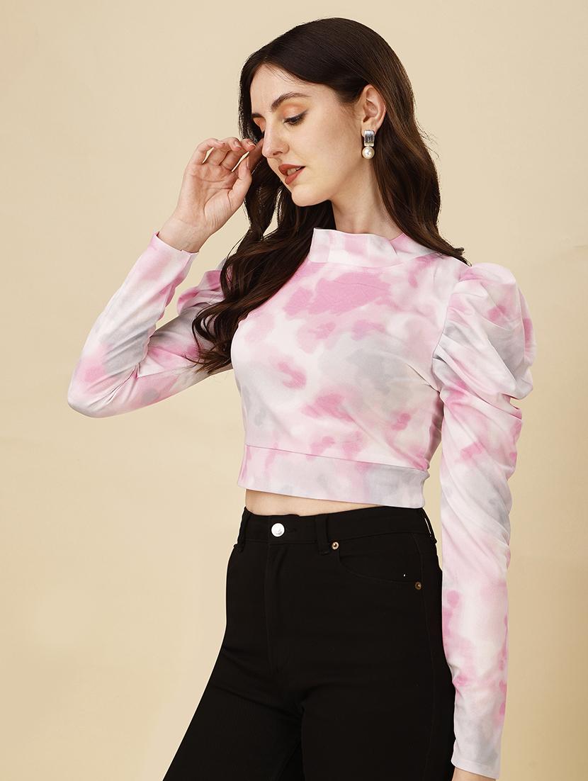 women printed puff sleeves top - 21457440 - Standard Image - 1