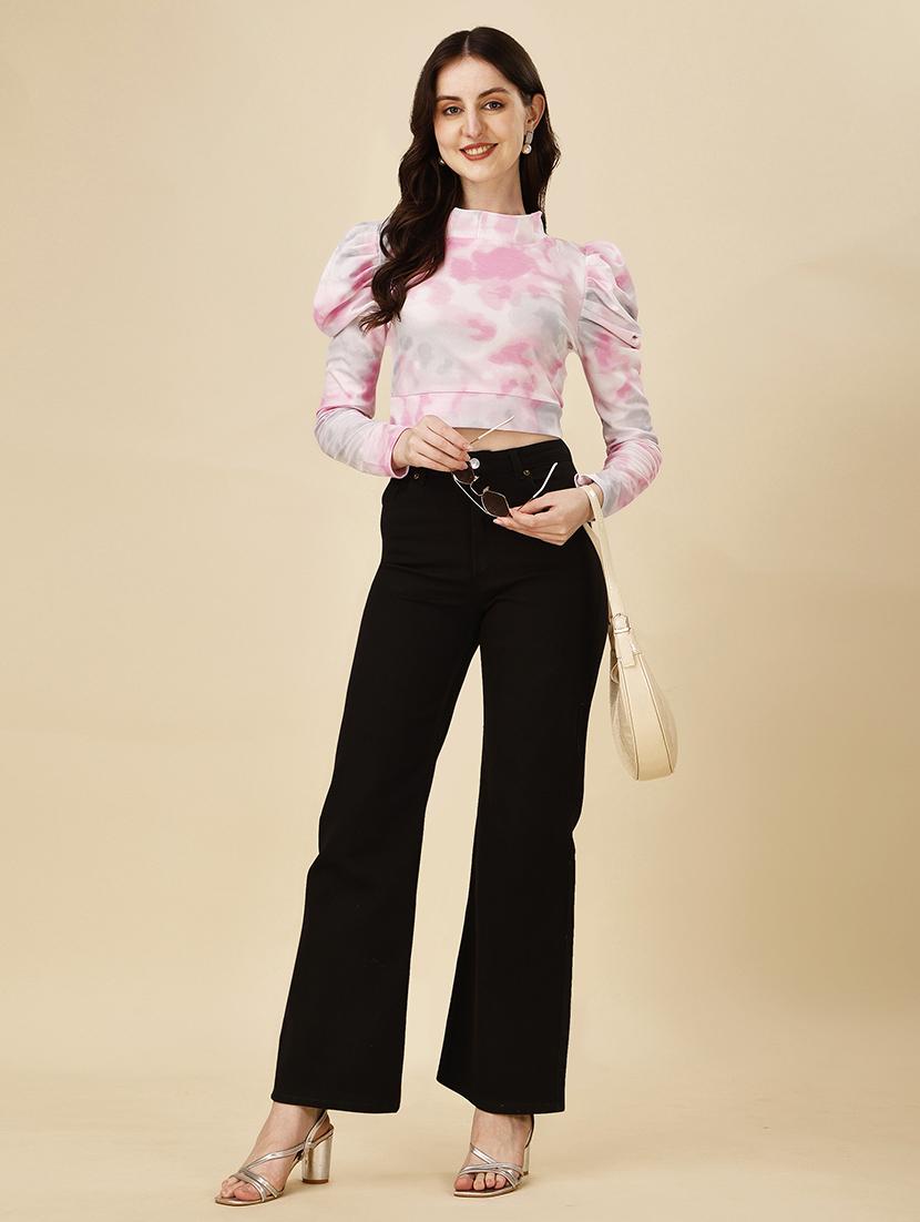 women printed puff sleeves top - 21457440 - Standard Image - 4