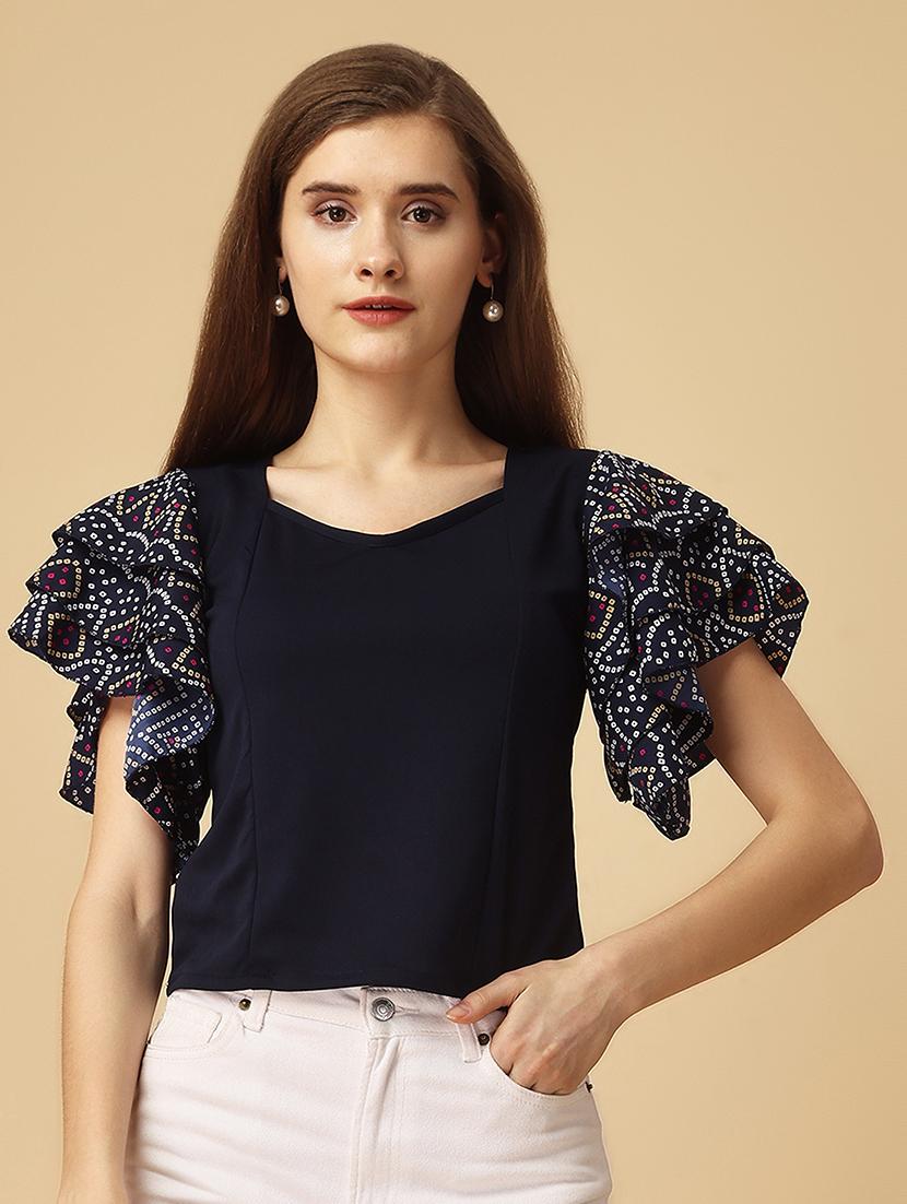 women printed flared sleeves top - 21457502 - Zoom Image - 0