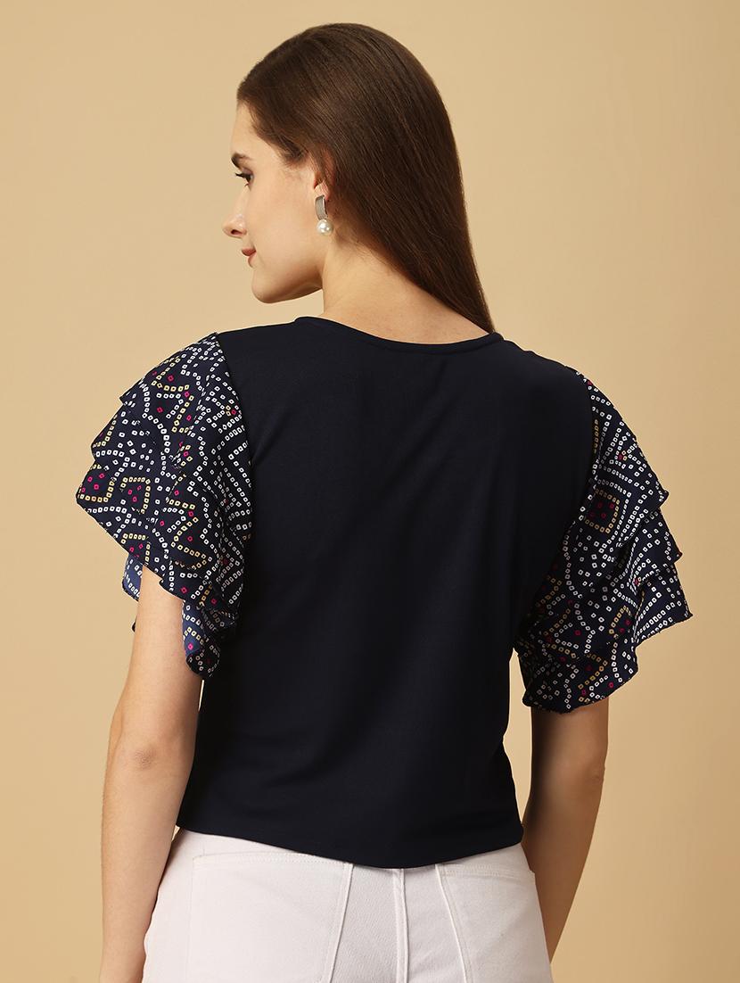 women printed flared sleeves top - 21457502 - Standard Image - 1