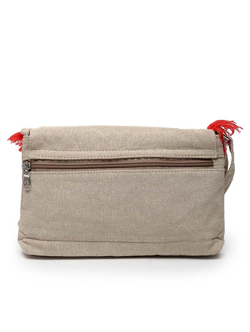 women off white embroidered sling bag - 21457544 - Standard Image - 1