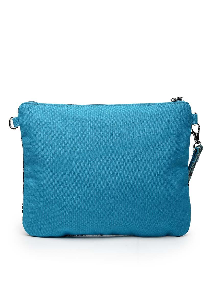 women turquoise embroidered sling bag - 21457545 -  Standard Image - 1