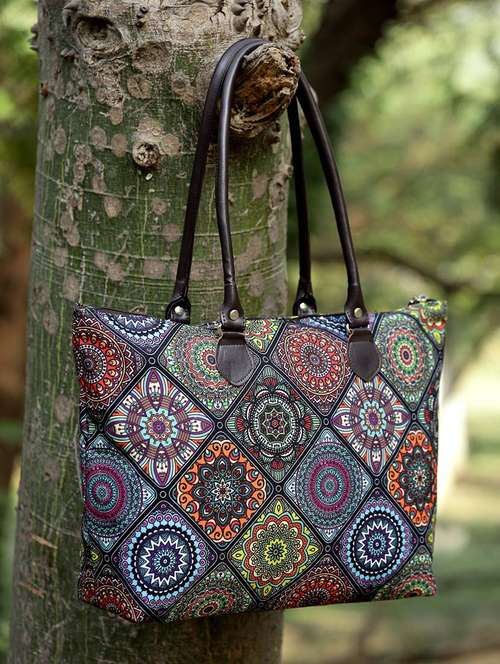 women multi color printed totes bag - 21457547 -  Standard Image - 0