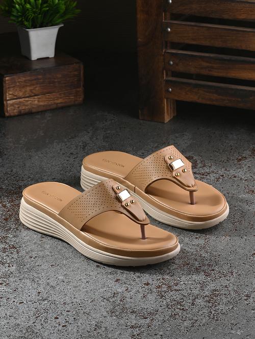 women beige slip on sandal - 21457917 - Standard Image - 0