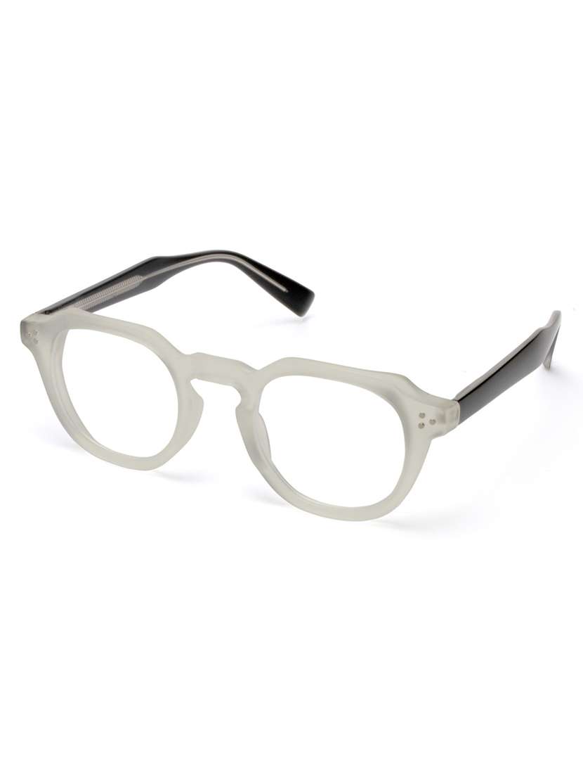 women blue cut transparent eyeglasses