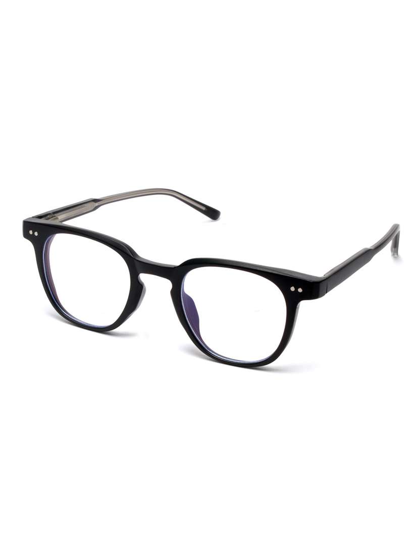 women blue cut transparent eyeglasses