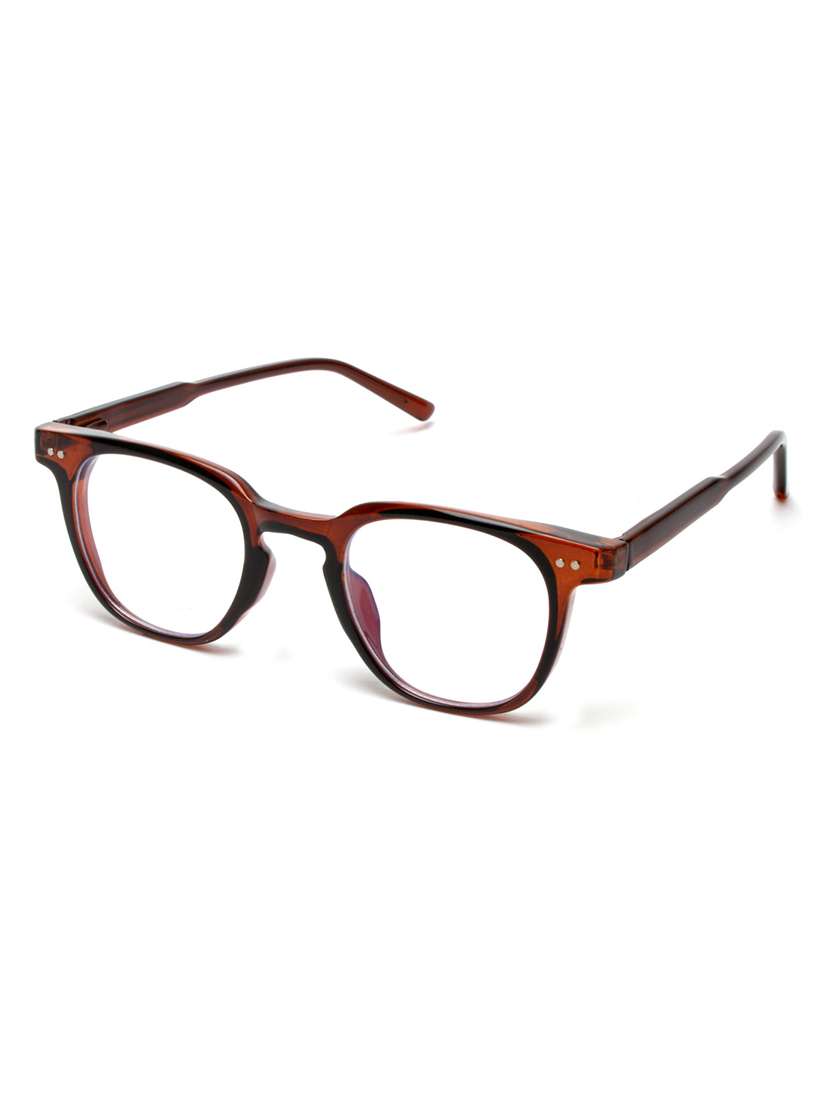 women blue cut transparent eyeglasses