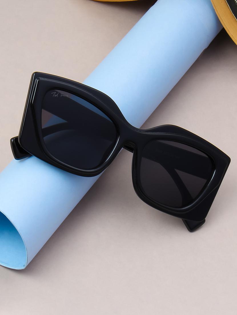 ted smith grey cateye sunglasses for women | full rim & acetate frame | large face ( 57-20-146 )