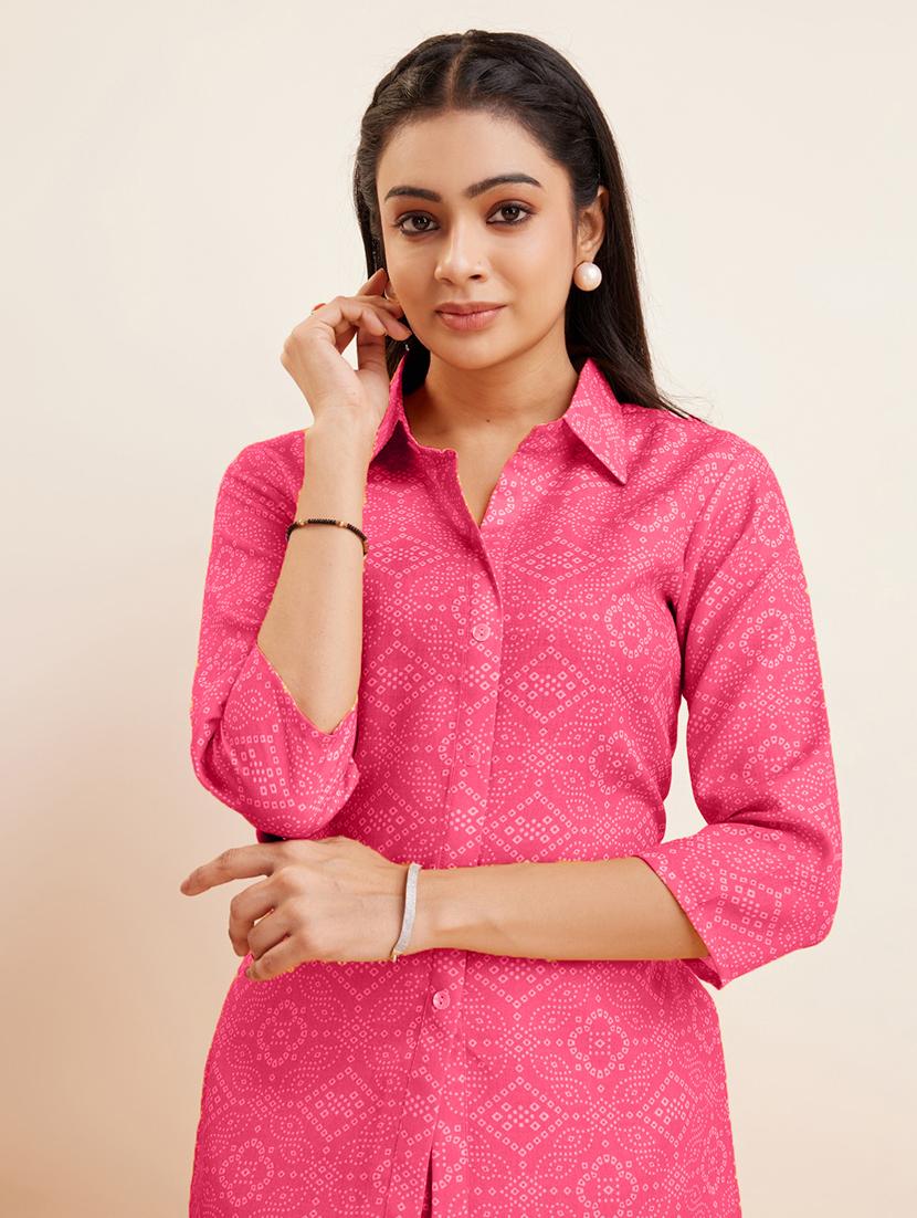 pink printed top pants set - 21458256 - Standard Image - 4