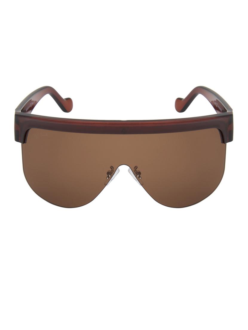 ted smith brown shield sunglasses for men & women | half rim & acetate frame | large face ( 65-20-135 ) - 21458287 -  Standard Image - 1