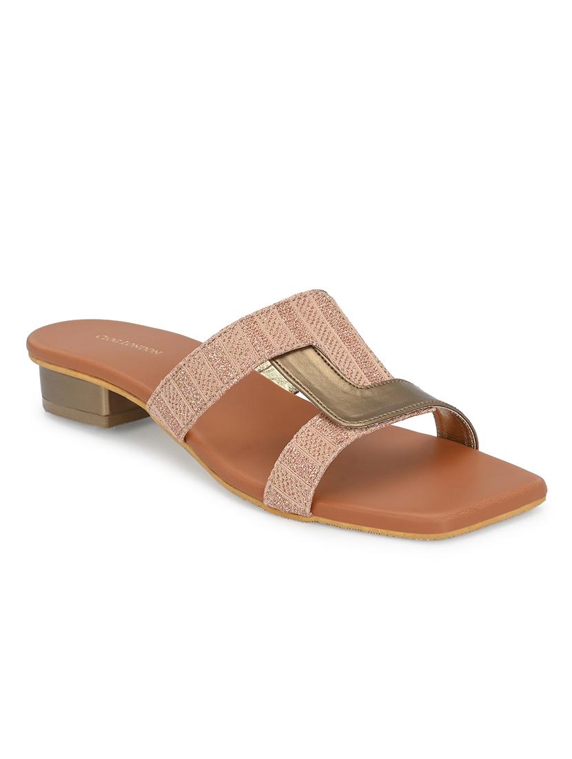 women tan slip on sandal - 21458644 -  Standard Image - 1