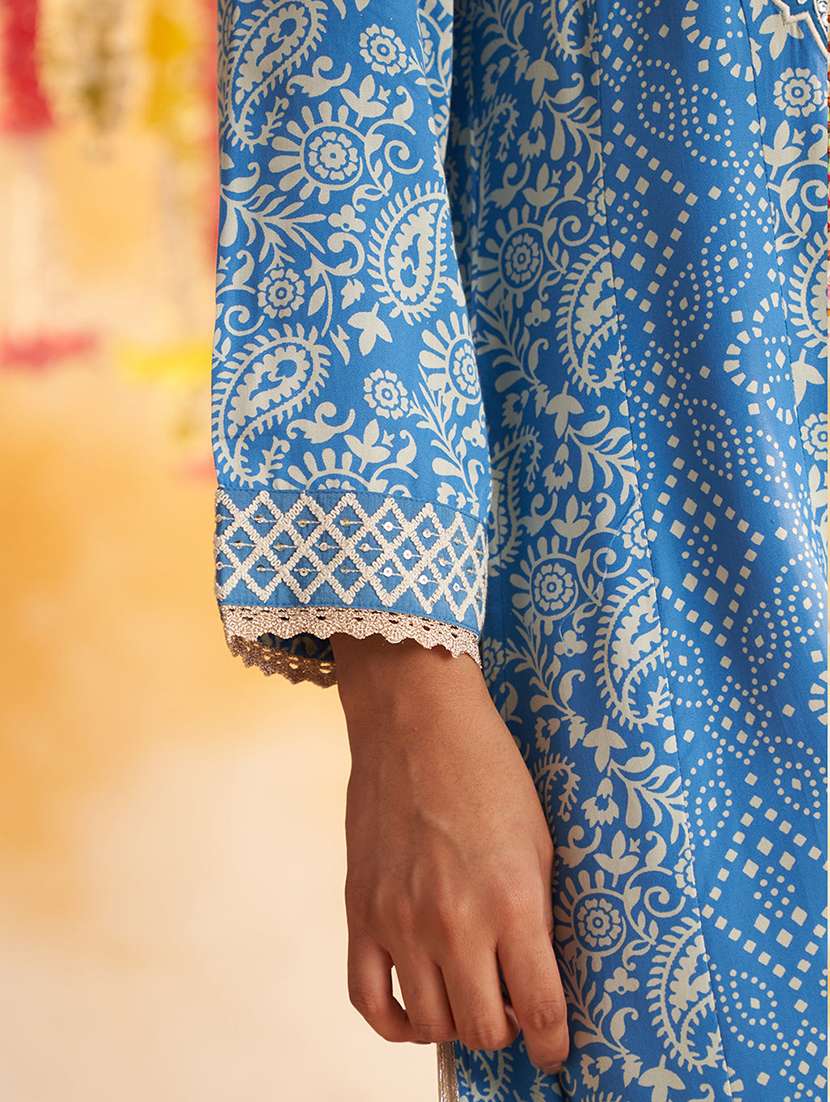 women light blue modal a-line kurta - 21458750 - Standard Image - 4