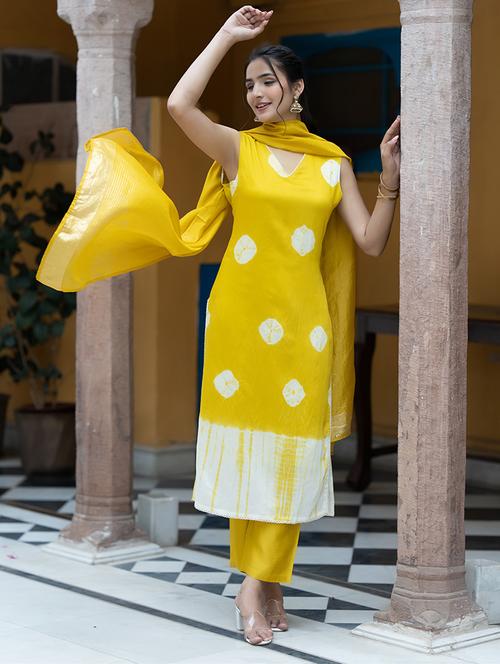 women yellow silk straight kurta - 21459711 - Standard Image - 0