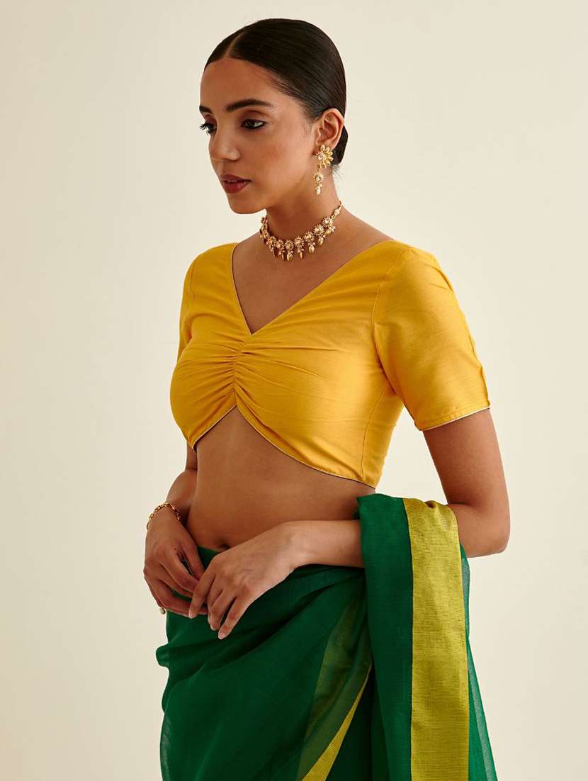 women yellow solid blouse - 21459969 - Standard Image - 1