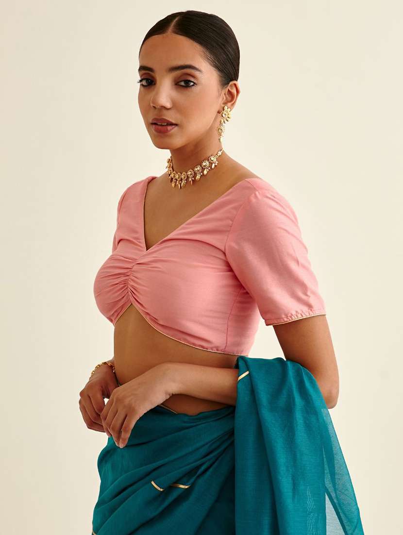 women pink solid blouse - 21459970 - Standard Image - 1