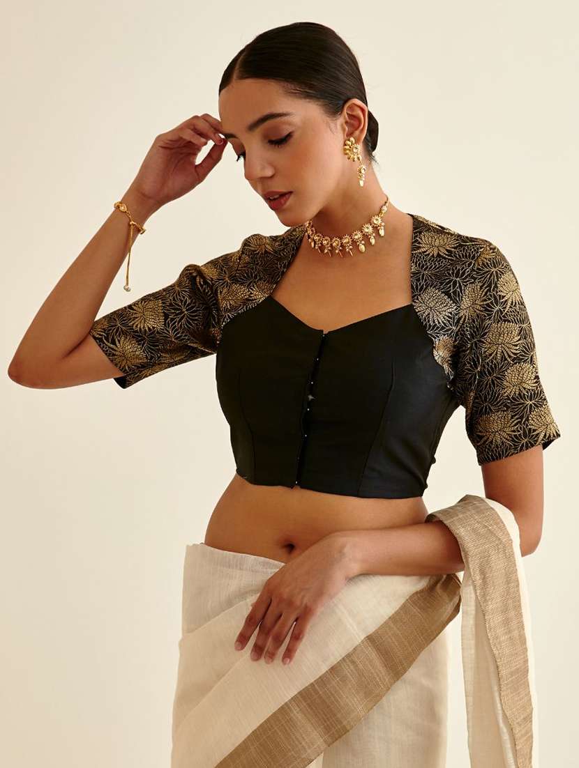 women black solid blouse - 21459989 - Standard Image - 1