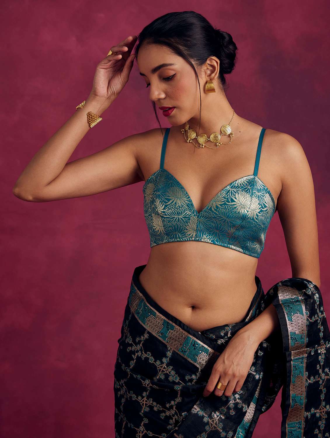 women turquoise printed blouse - 21460005 -  Standard Image - 1