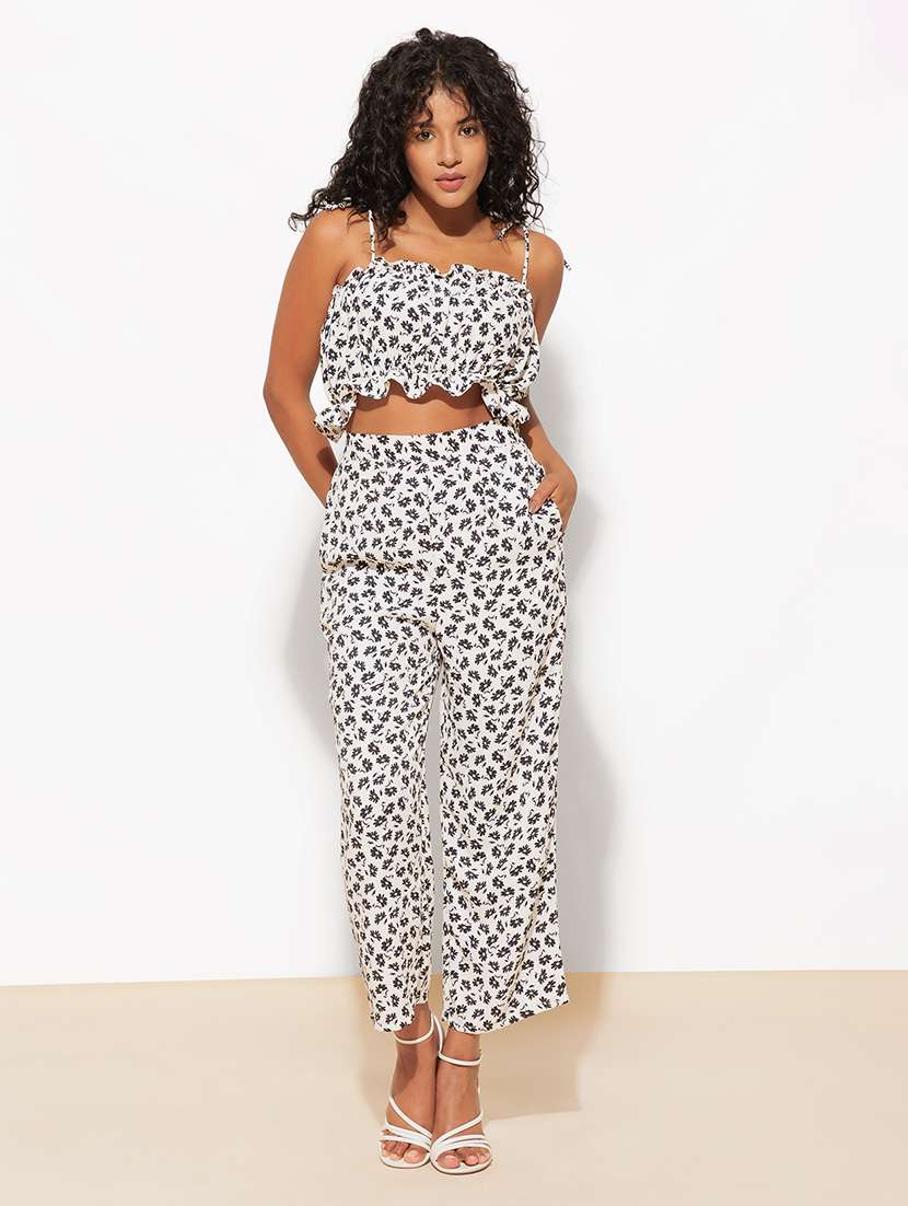 women floral print top and trouser co-ord set - 21460127 -  Standard Image - 1