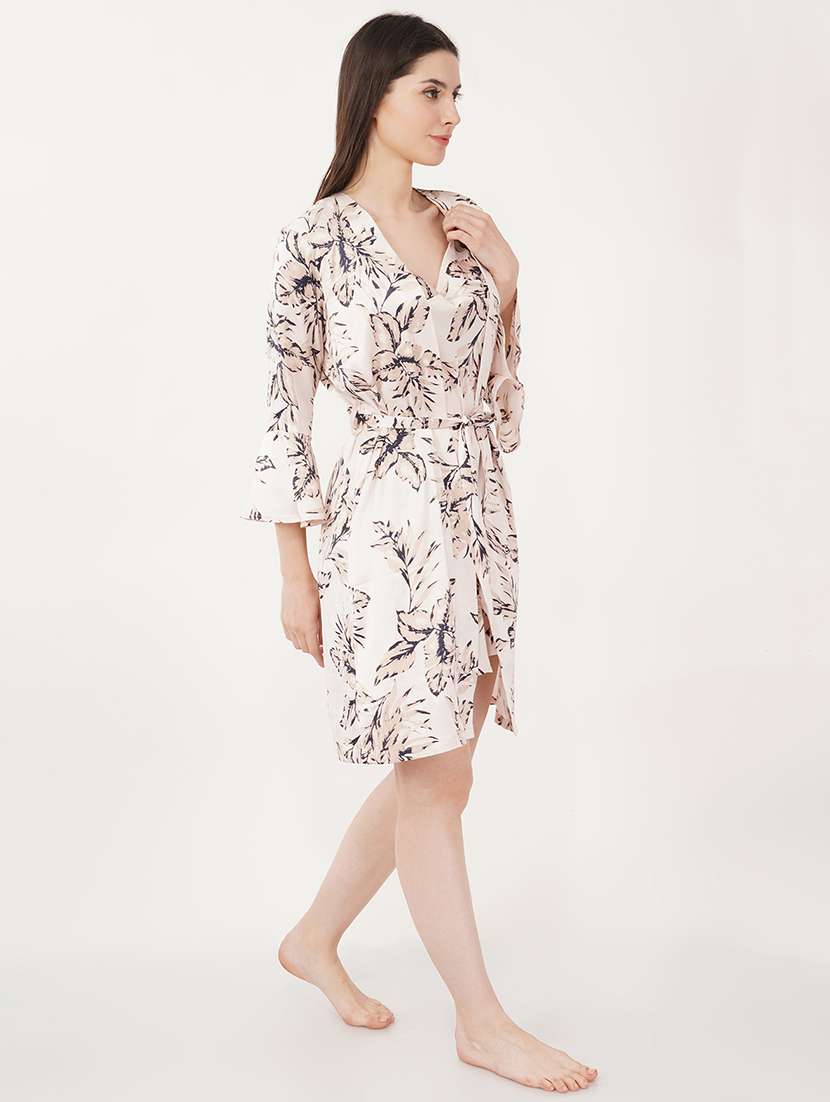 women beige printed shorts set nightwear set - 21460236 - Standard Image - 4